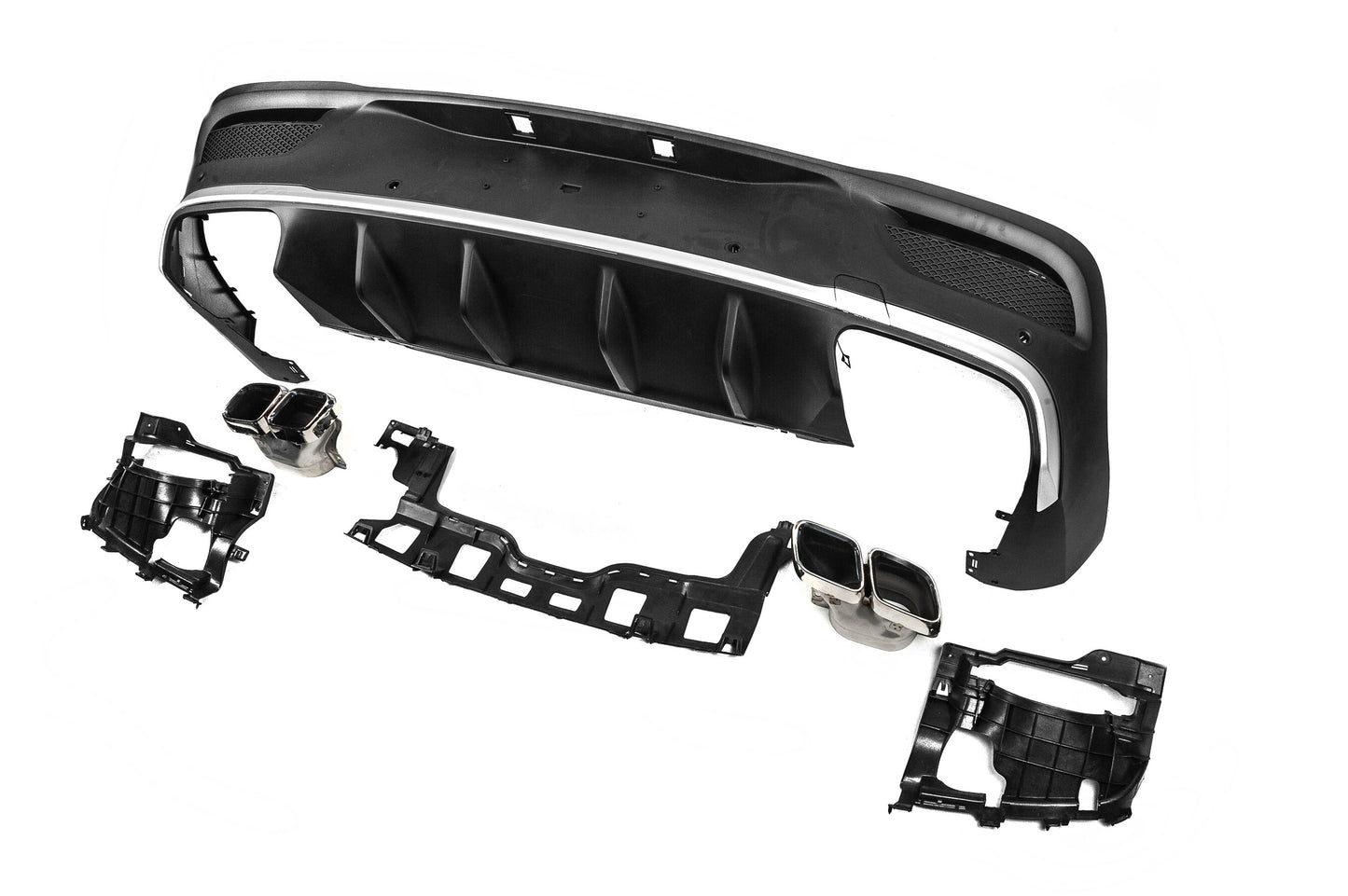 Rear diffuser with exhaust tips (GLE63 design) for Mercedes GLE coupe C167 2019- - image 2