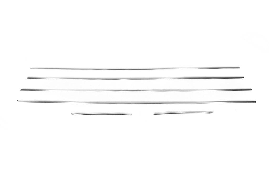 Lower moldings glasses (6 pcs., Stainless steel) for Hyundai I-20 2014-2020 - Reelken Auto