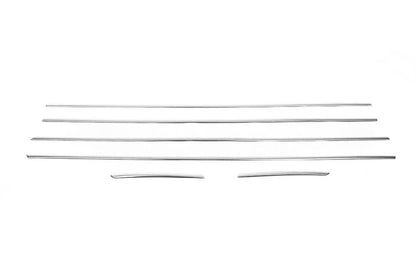 Lower moldings glasses (6 pcs., Stainless steel) for Hyundai I-20 2014-2020 - Reelken Auto