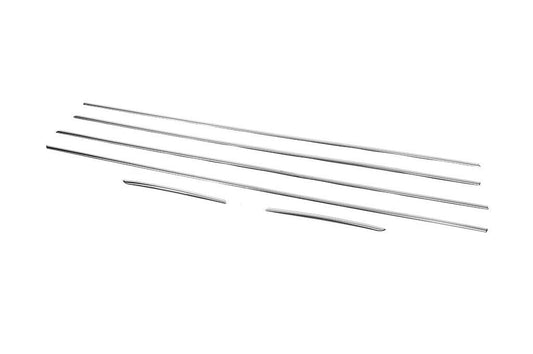 Lower moldings glasses (6 pcs., Stainless steel) for Hyundai I-20 2014-2020 - Reelken Auto