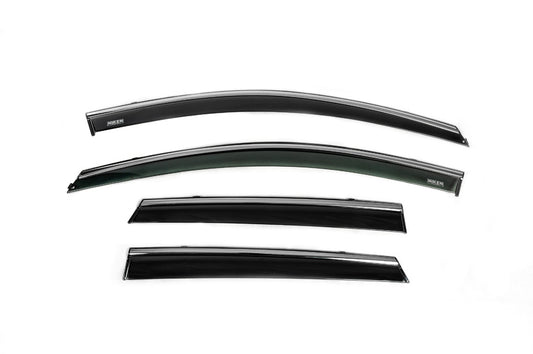 Window deflectors with chrome trim (4 pcs, Niken) for Hyundai I-30 2017- - image 1