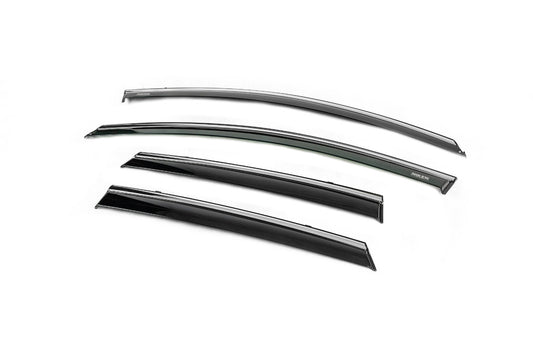 Window deflectors with chrome trim (4 pcs, Niken) for Hyundai I-30 2017- - image 2