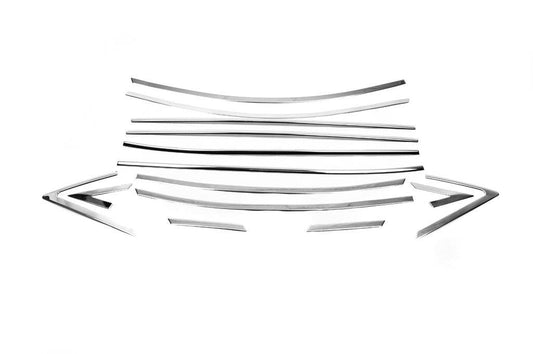 Full set of glasses stroke (14-piece, stainless steel.) for Hyundai Accent 2011-2017 - Reelken Auto