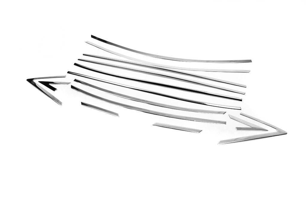 Full set of glasses stroke (14-piece, stainless steel.) for Hyundai Accent 2011-2017 - Reelken Auto
