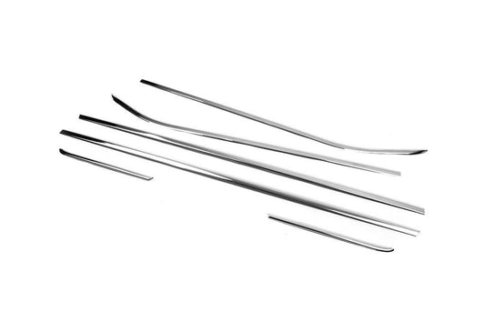Edging glass (6 PCs, stainless steel) for Opel Corsa E 2015-2019 - Reelken Auto