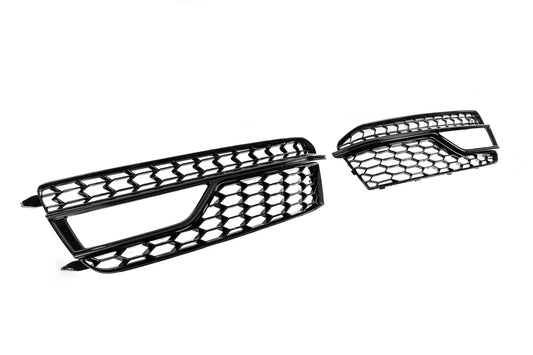 RS-Style fog light grilles (Sport, 2011-2015, 2 pcs, Black) for Audi A5 2007-2015 - image 1
