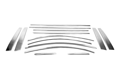 Full edging of glass (14 pieces, stainless steel.) for Hyundai Accent 2006-2010 - Reelken Auto