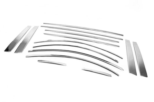Full edging of glass (14 pieces, stainless steel.) for Hyundai Accent 2006-2010 - Reelken Auto