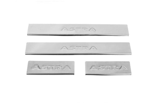 Carmos V2 sill plates (4 pcs., stainless steel) for Opel Astra J 2009-2015 - Reelken Auto