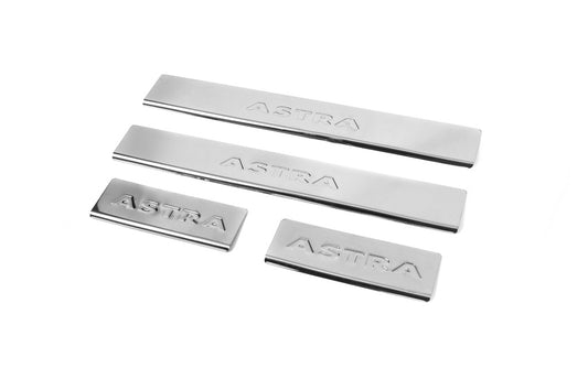 Door Sill Protectors Carmos V2 (4 pcs, Stainless Steel) for Opel Astra H 2004-2013 - image 1