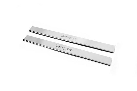 Carmos V2 sill plates (2 pcs., stainless steel) for Renault Kangoo 2008-2020 - Reelken Auto