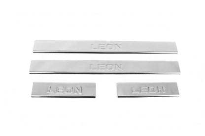 Carmos V2 sill plates (4 pcs., stainless steel) for Seat Leon 2013-2020 - Reelken Auto