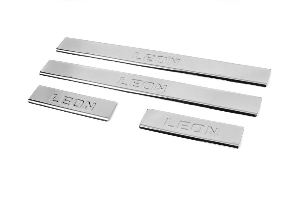 Carmos V2 sill plates (4 pcs., stainless steel) for Seat Leon 2013-2020 - Reelken Auto