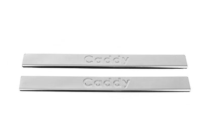 Door sills Carmos V2 (2 pcs, stainless steel) for Volkswagen Caddy 2004-2010 - Reelken Auto