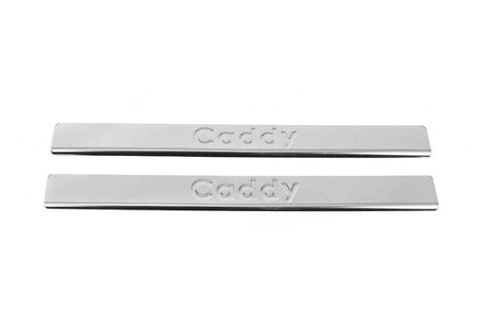 Door sills Carmos V2 (2 pcs, stainless steel) for Volkswagen Caddy 2004-2010 - Reelken Auto