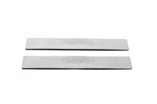 Stainless Steel Door Sill Protectors Carmos V2 (2 pcs) for Fiat Fiorino/Qubo 2008-2024 - image 1