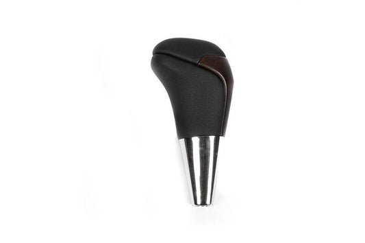 Gear knob (Black leather + dark wood) for Toyota Land Cruiser 200 - Reelken Auto