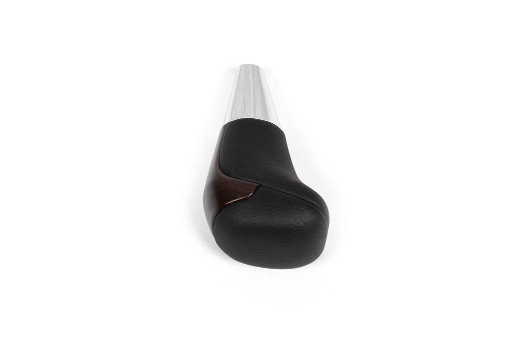 Gear knob (Black leather + dark wood) for Toyota Land Cruiser 200 - Reelken Auto