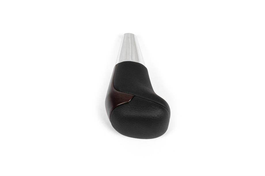 Gear knob (Black leather + dark wood) for Toyota Land Cruiser Prado 150 - Reelken Auto