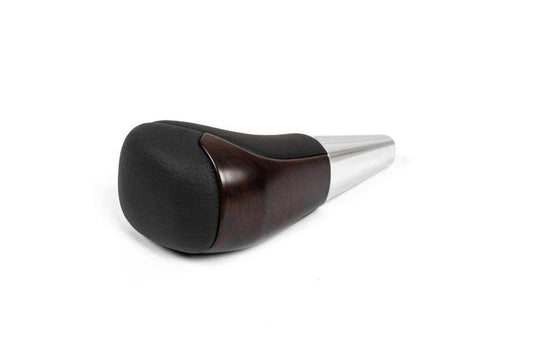 Gear knob (Black leather + dark wood) for Toyota Land Cruiser Prado 150 - Reelken Auto