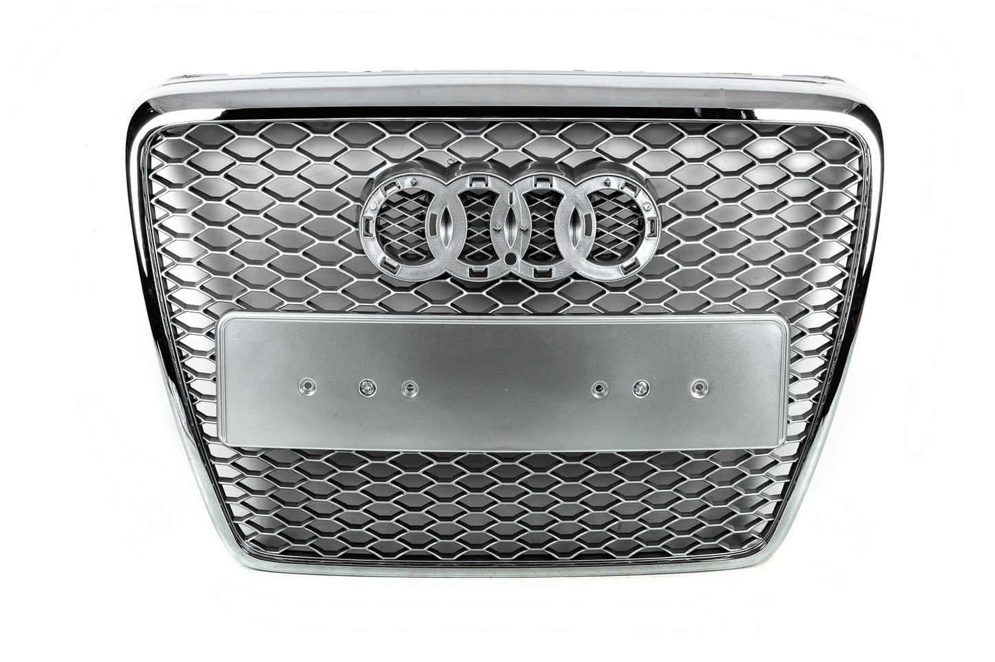 Front Grille RS-Style (Grey with Chrome) for Audi A6 C6 2004-2011 - image 5