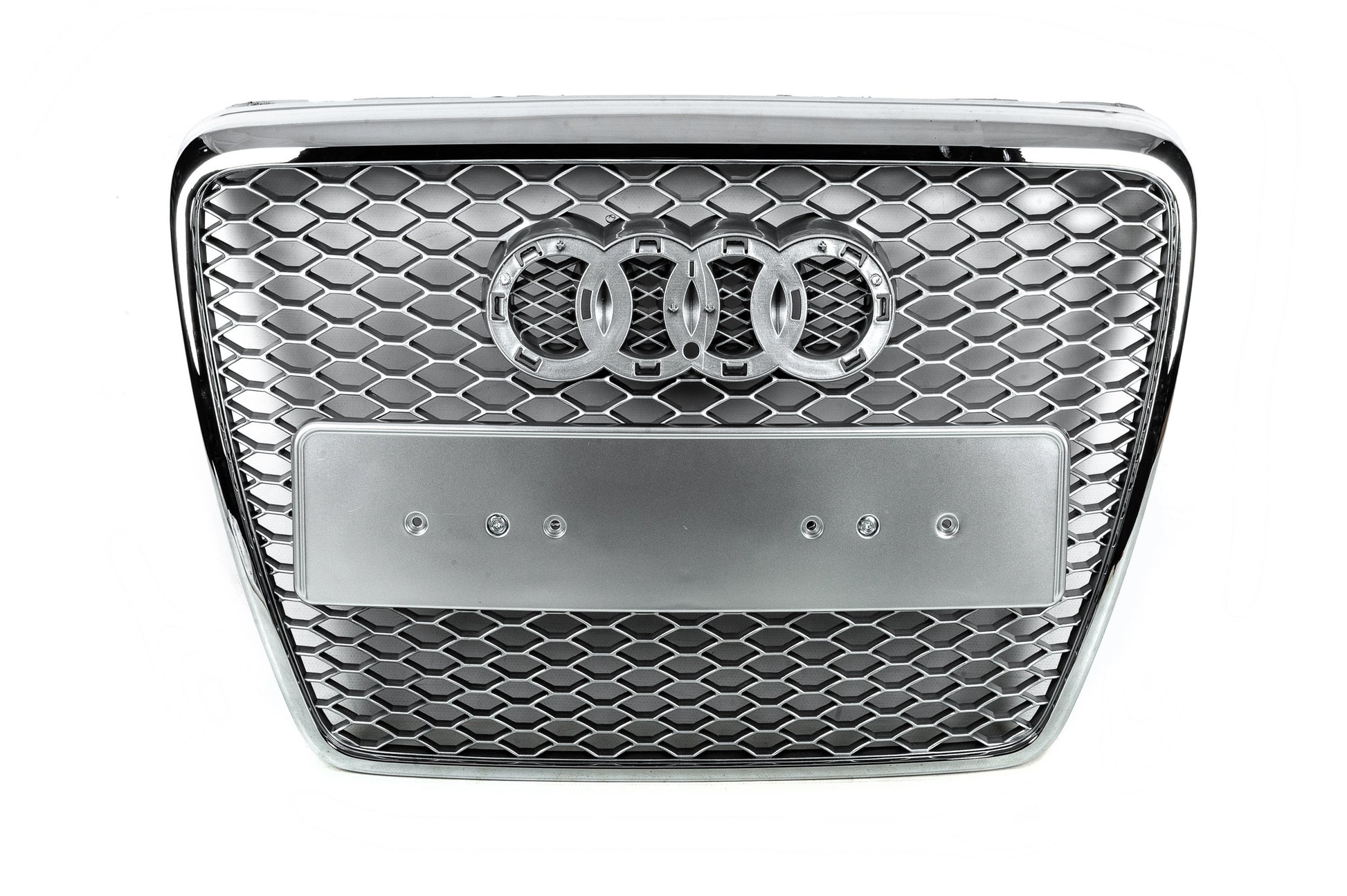 Front Grille RS-Style (Grey with Chrome) for Audi A6 C6 2004-2011 - image 5