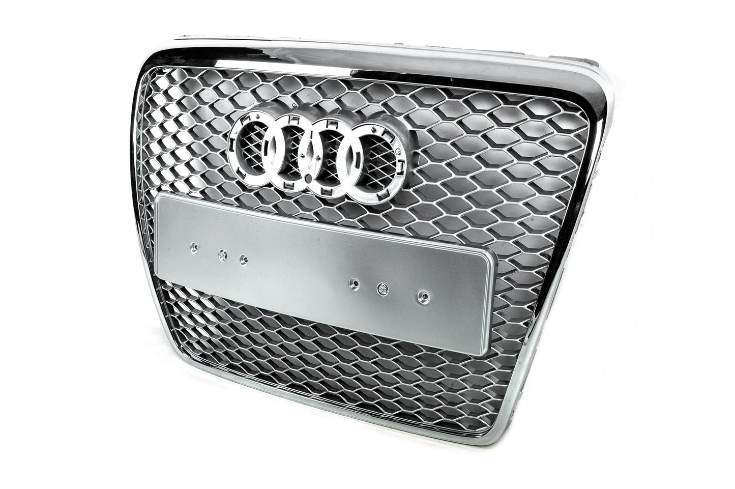 Front Grille RS-Style (Grey with Chrome) for Audi A6 C6 2004-2011 - image 7