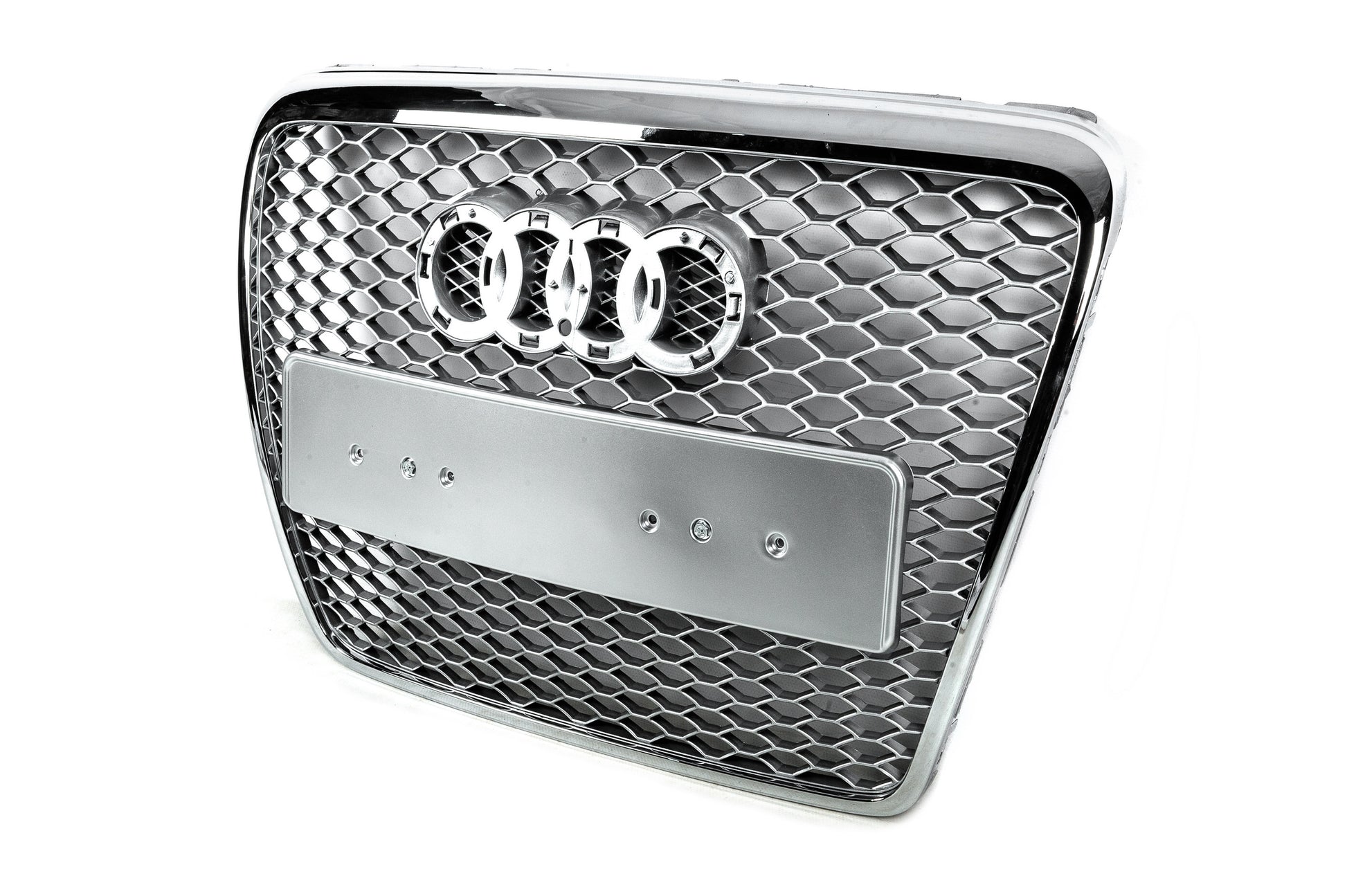 Front Grille RS-Style (Grey with Chrome) for Audi A6 C6 2004-2011 - image 7