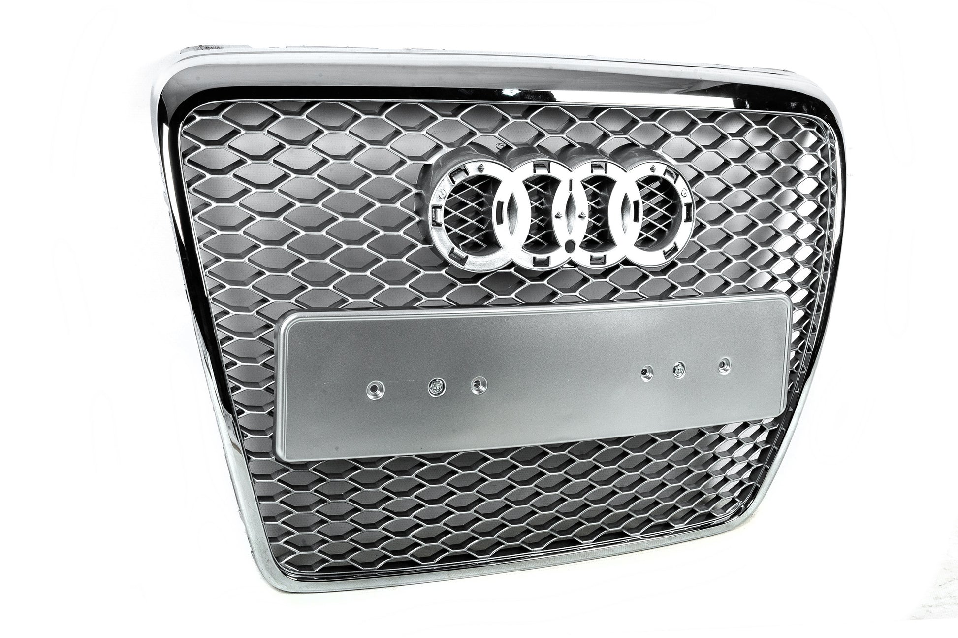 Front Grille RS-Style (Grey with Chrome) for Audi A6 C6 2004-2011 - image 6