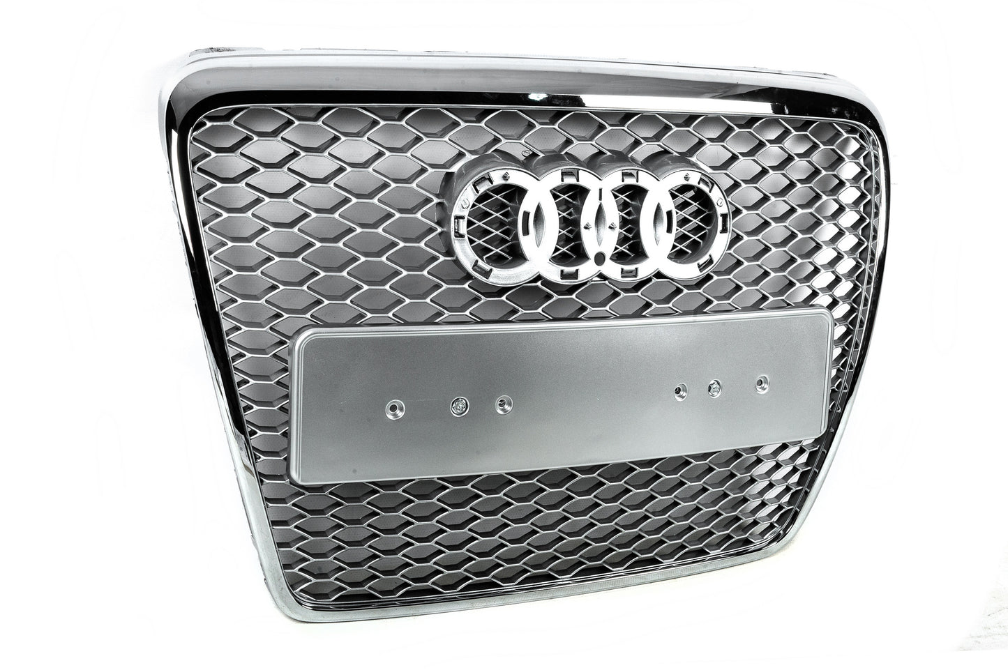 Front Grille RS-Style (Grey with Chrome) for Audi A6 C6 2004-2011 - image 6