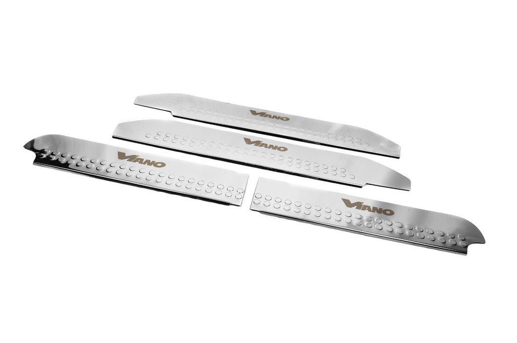 Interior door sill protectors Carmos V1 stainless steel for Mercedes Viano 2004-2014 - image 4