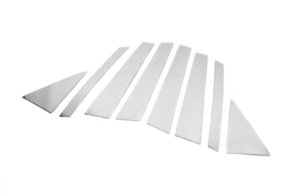 Chrome on door pillar (8 pieces, stainless steel) for Kia Sorento II XM 2009-2014 - Reelken Auto