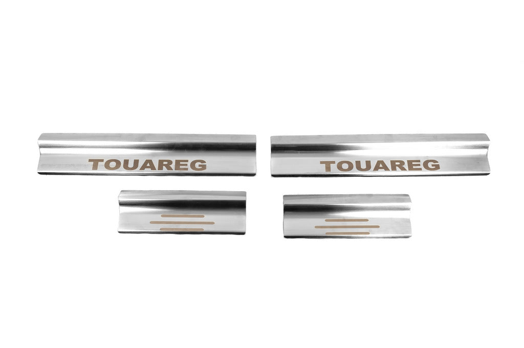 Carmos Stainless Steel Door Sill Protectors (4 pcs) for Volkswagen Touareg 2002-2010 - image 2