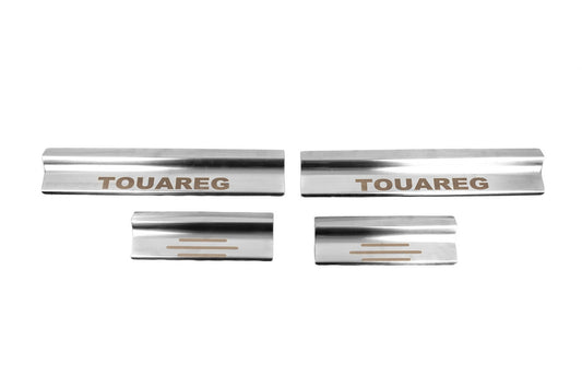 Carmos Stainless Steel Door Sill Protectors (4 pcs) for Volkswagen Touareg 2002-2010 - image 2