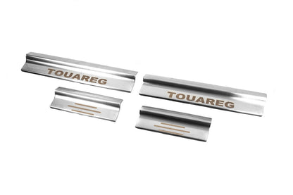 Carmos Stainless Steel Door Sill Protectors (4 pcs) for Volkswagen Touareg 2002-2010 - image 1