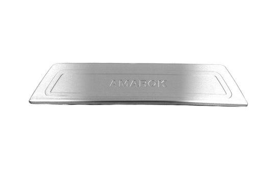 Rear bumper protector OmsaLine (gloss, stainless steel) for Volkswagen Amarok 2010-2022 - image 1