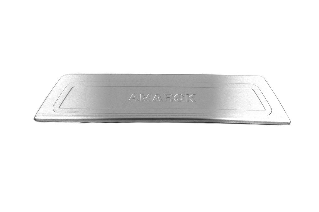 Rear bumper protector OmsaLine (gloss, stainless steel) for Volkswagen Amarok 2010-2022 - image 1
