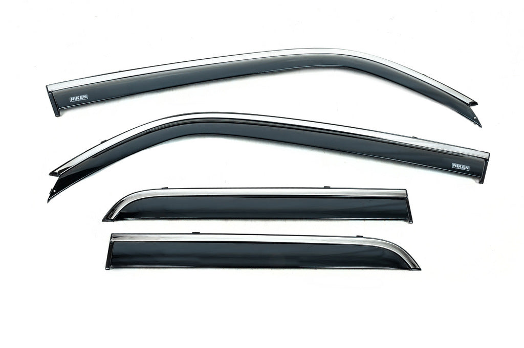 Window deflectors with chrome trim (4 pcs, Niken) for Toyota 4Runner 2009-2024 - image 2