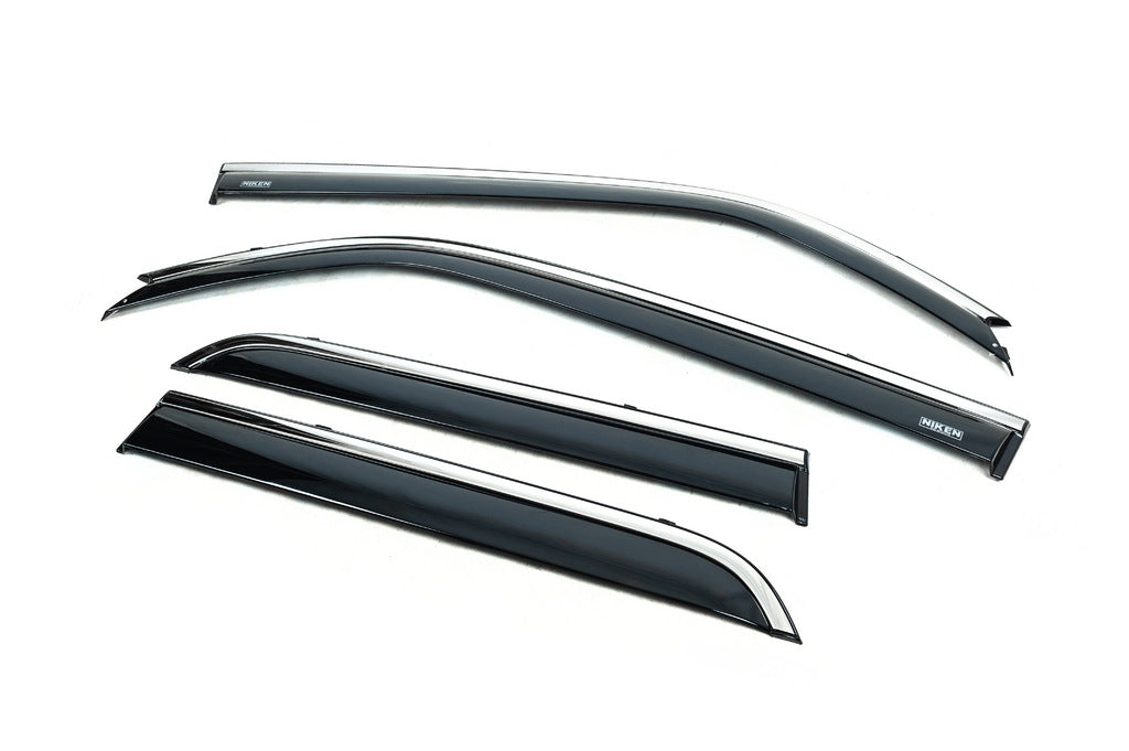Window deflectors with chrome trim (4 pcs, Niken) for Toyota 4Runner 2009-2024 - image 1