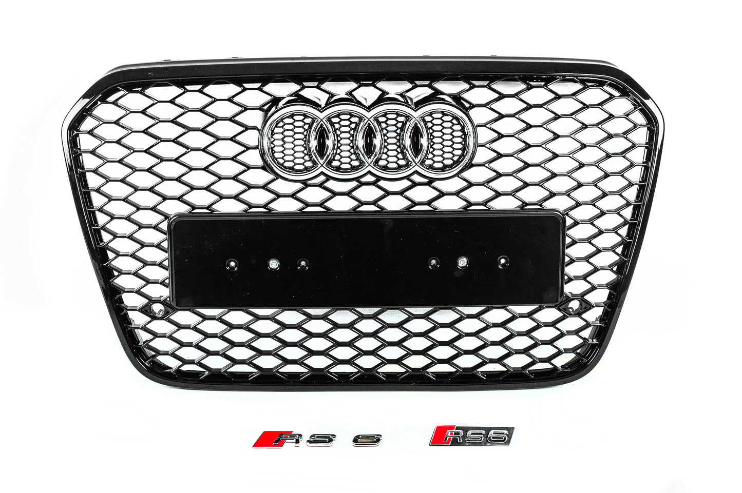 RS-style front grille (2011-2014, black) for Audi A6 C7 2011-2017 - image 1