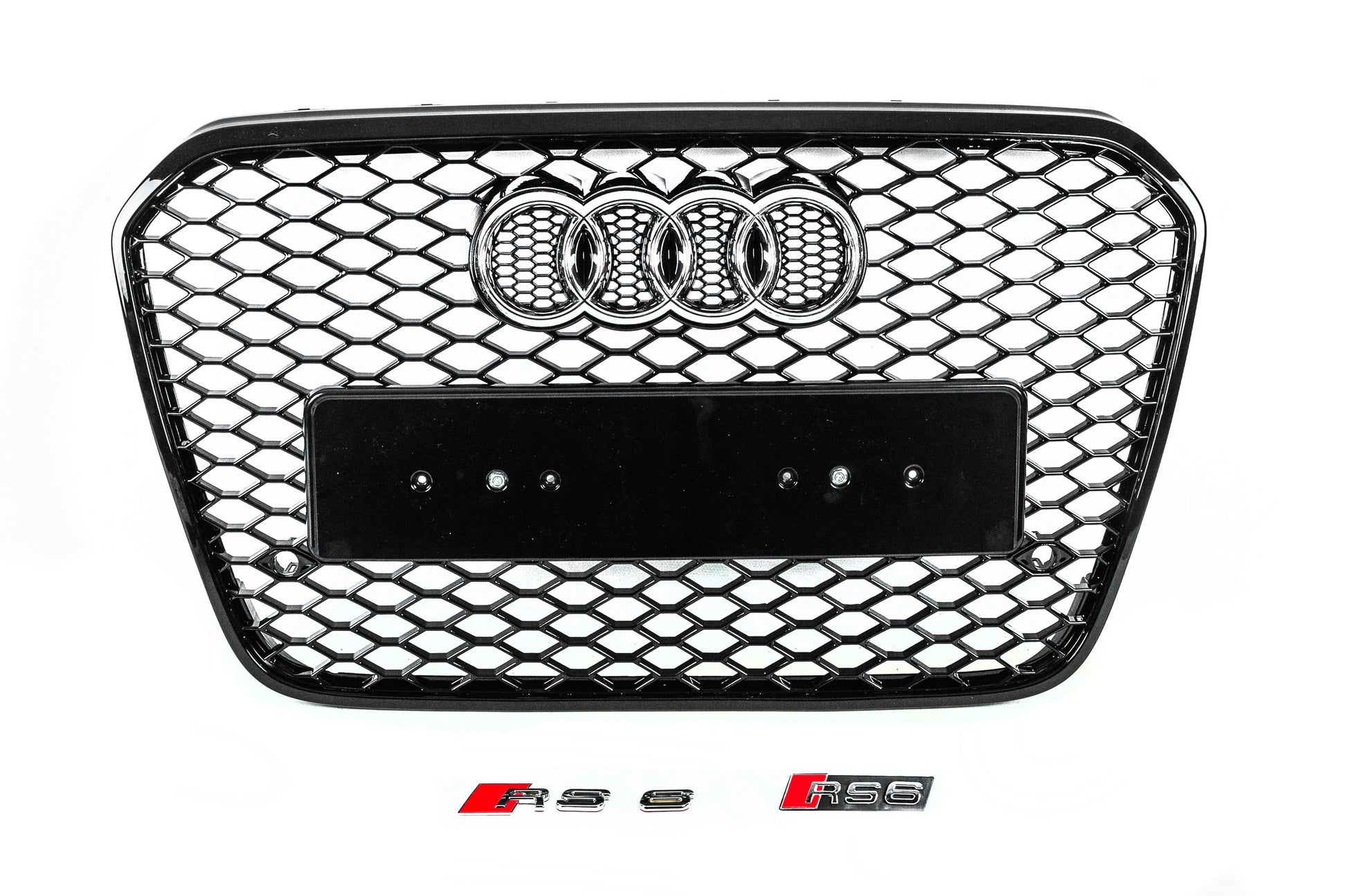 RS-style front grille (2011-2014, black) for Audi A6 C7 2011-2017 - image 1