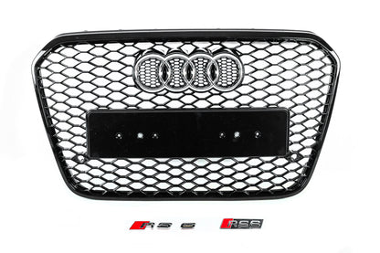 RS-style front grille (2011-2014, black) for Audi A6 C7 2011-2017 - image 1
