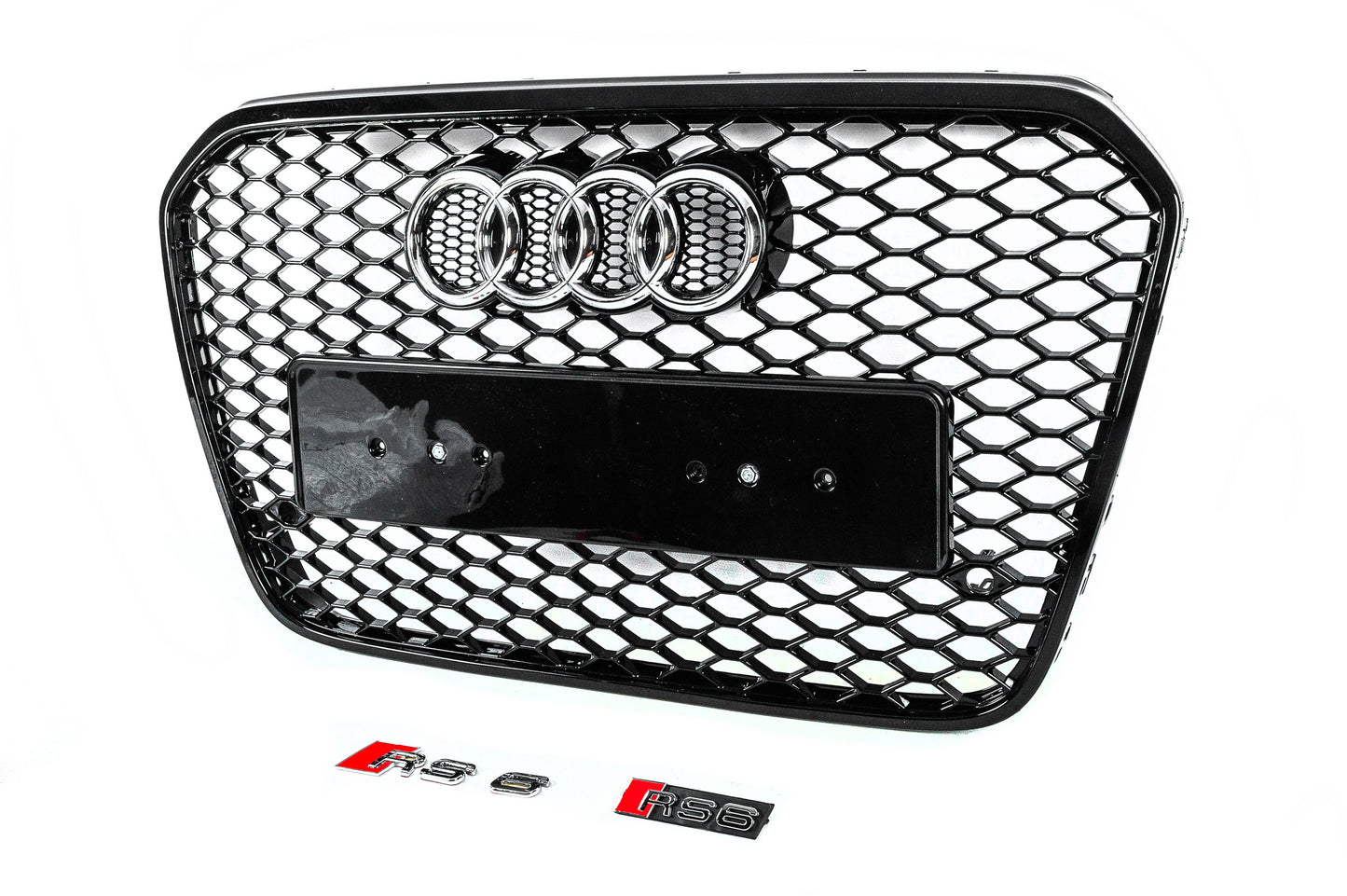 RS-style front grille (2011-2014, black) for Audi A6 C7 2011-2017 - image 3
