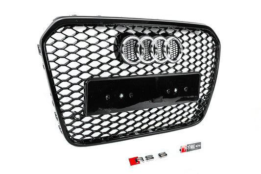 RS-style front grille (2011-2014, black) for Audi A6 C7 2011-2017 - image 2