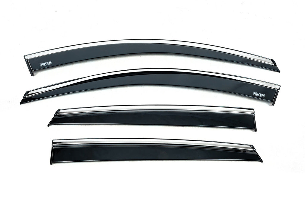Window deflectors with chrome trim (4 pcs, Niken) for MG ZS 2017- - image 1