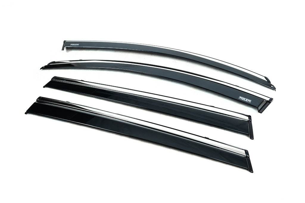 Windbreakers with chrome (4 pcs, Niken) for Chery Tiggo 7 2020- - Reelken Auto
