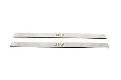 Door sills Carmos (2 pieces, stainless.) for Peugeot 307 - Reelken Auto