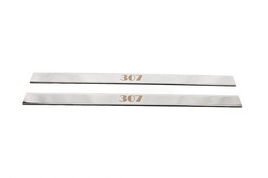 Door sills Carmos (2 pieces, stainless.) for Peugeot 307 - Reelken Auto