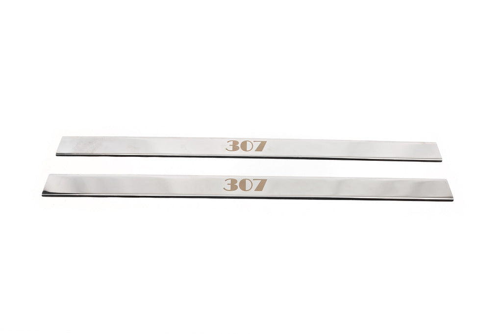 Carmos Door Sill Protectors (2 pcs, Stainless Steel) for Peugeot 307 2001-2008 - image 2