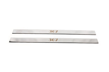 Carmos Door Sill Protectors (2 pcs, Stainless Steel) for Peugeot 307 2001-2008 - image 2